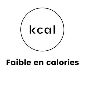 Icône d'un cercle avec écrits au centre "Kcal" illustrant que la poudre de Miraculine est faible en calories.