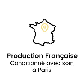 Icône de la carte de France avec un repère sur Paris, indiquant que la Miraculine contenu dans la poudre de baie Miracle vendue par Mira® est un produit français qui est conditionné avec soin à Paris.